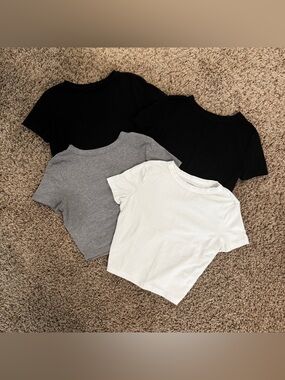 Bundle of 4 Wild Fable Cropped Tees XS